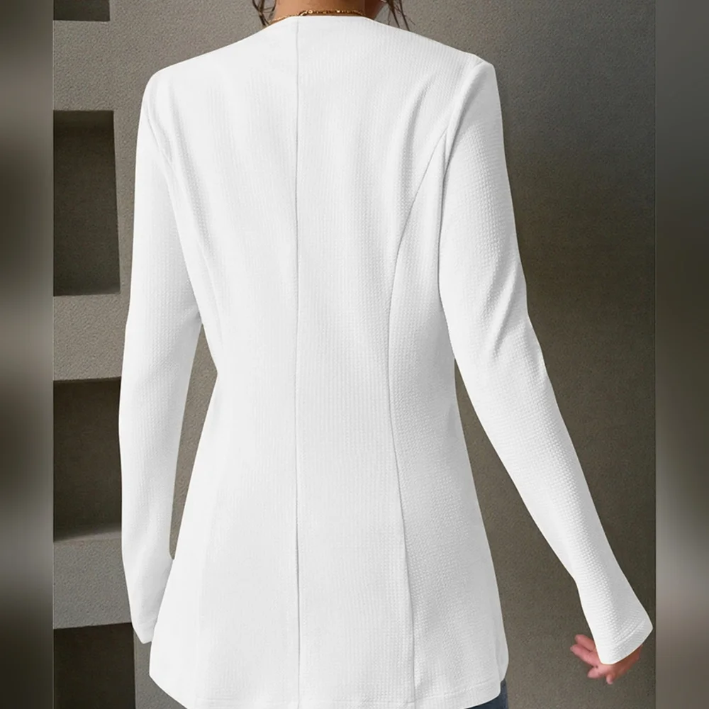 Ivory Women's One Button Blazer - Picture 3 of 5